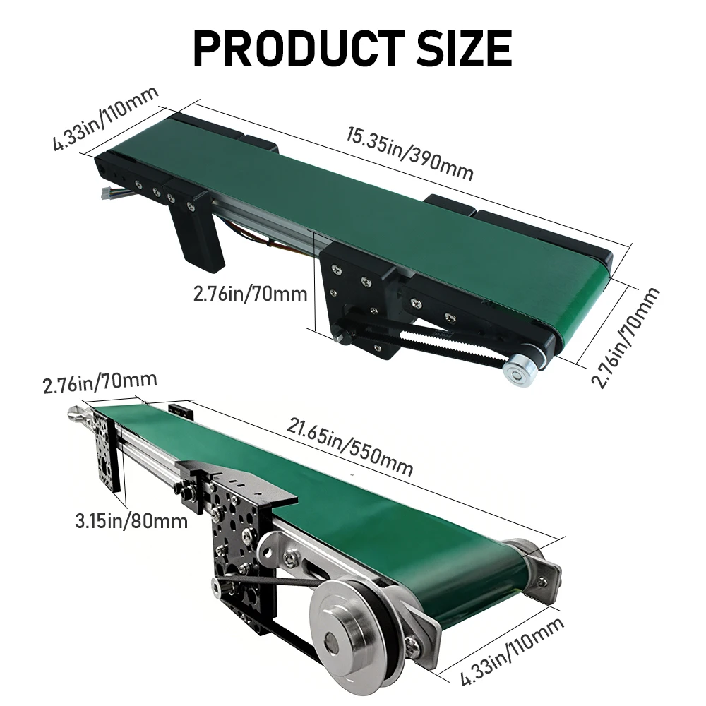 Mini Conveyor Belt Stepper Motor Small Transmission Belt for Assembly Line Simulation & Mechanical Arm Demonstration