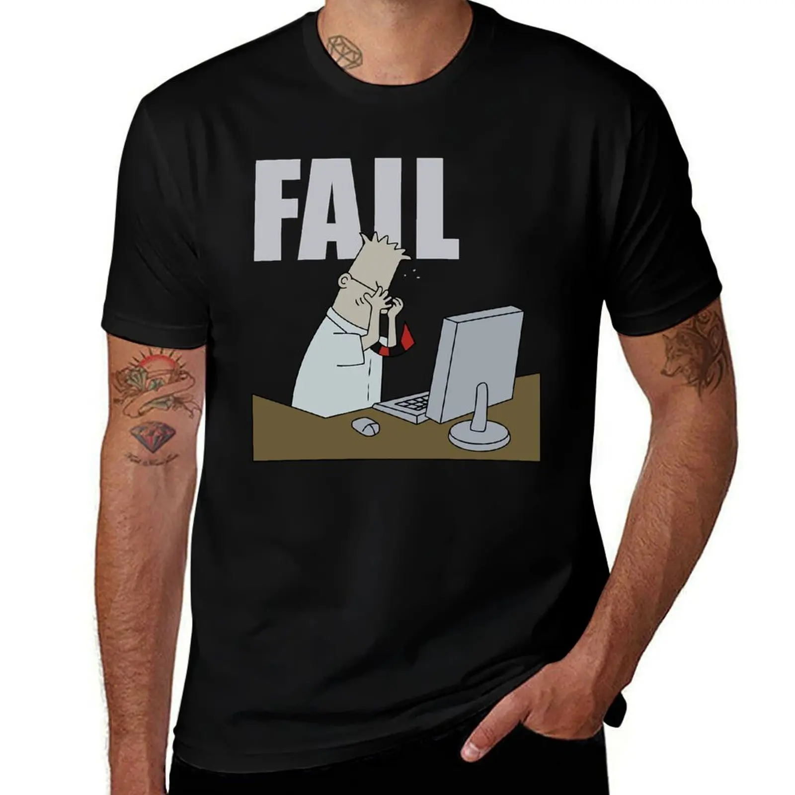 

Dilbert Mens T Shirt Fail Distraught Dilbert At T-Shirt t shirt man casual man t shirts for men casual