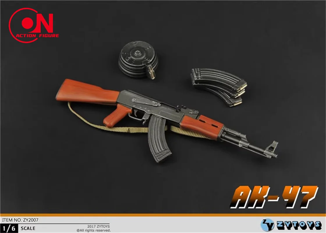 ZYTOYS ZY2007 ZY2008 1/6 AK47 AKS47 Rifle arma modelo arma de plástico accesorios de escena para figura de acción de soldado de 12"