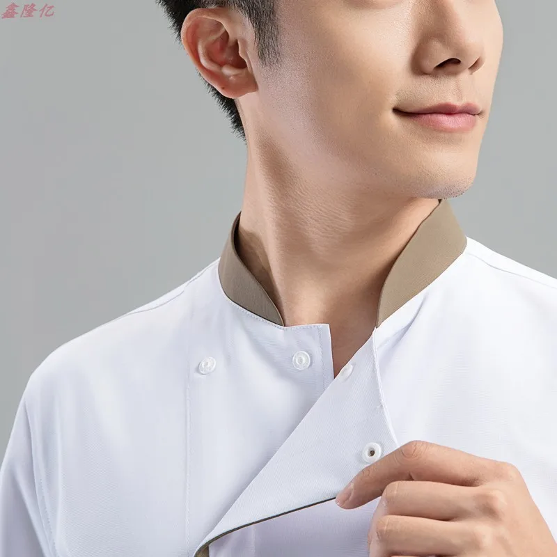 Uniforme de Chef d'hôtel, Restaurant occidental Steakhouse, vêtements de travail d'été à manches courtes, vêtements de Chef de boulanger de cantine