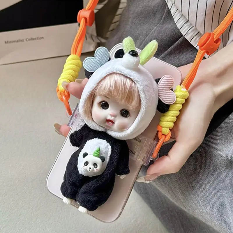 Mobile Phone Back Clip Doll Mobile Phone Back Clip Small Doll Vivid And Cute Simulation Doll For Children’s Day Birthday