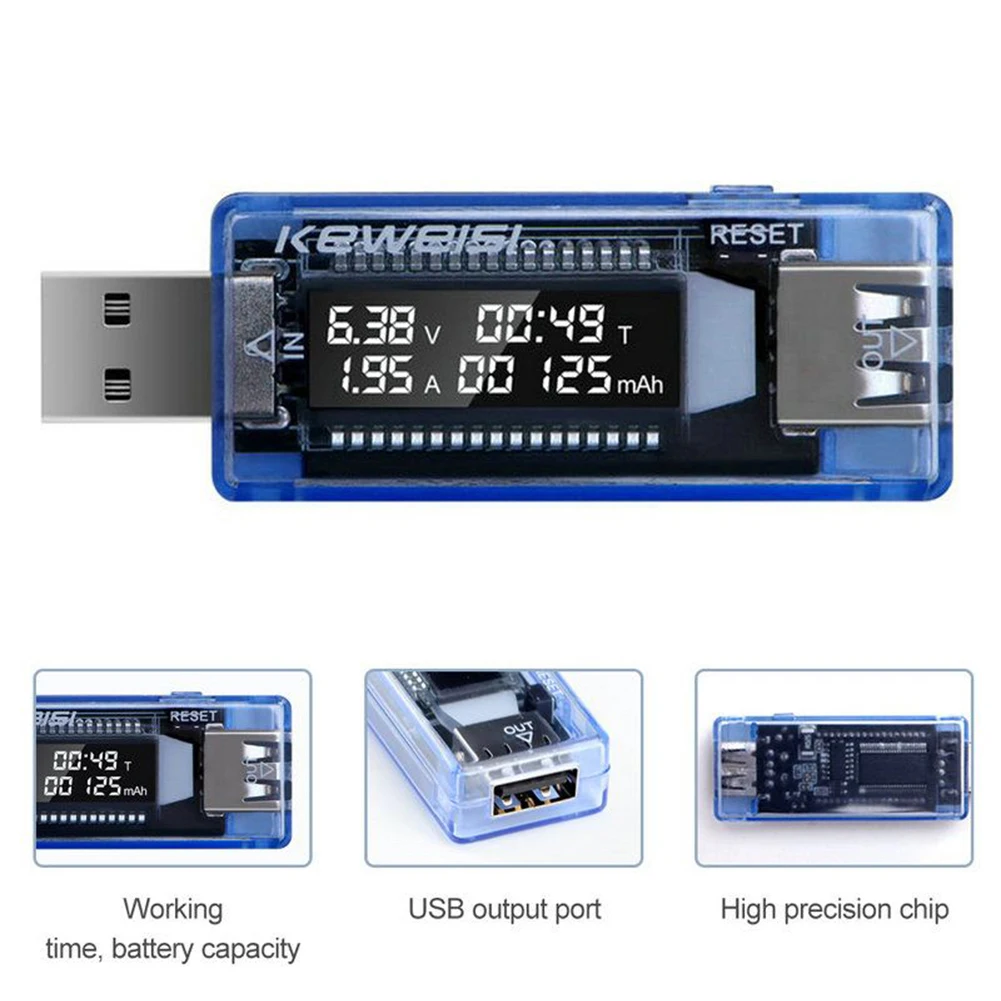Tester di capacità del caricatore di tensione di corrente USB 3-20V Rilevamento della tensione di corrente Tester di capacità del caricatore Kit rilevatore di potenza mobile