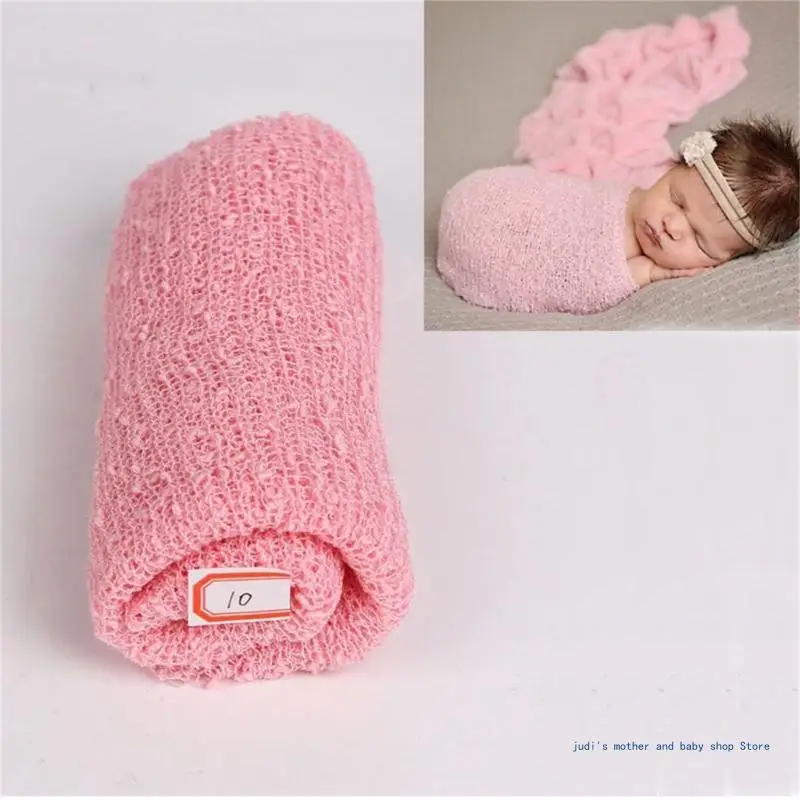 Newborn Photography Photo Props Stretch Wrap Knit Baby Blanket Polyester Wrap for Boys Gilrs 14x60-inch