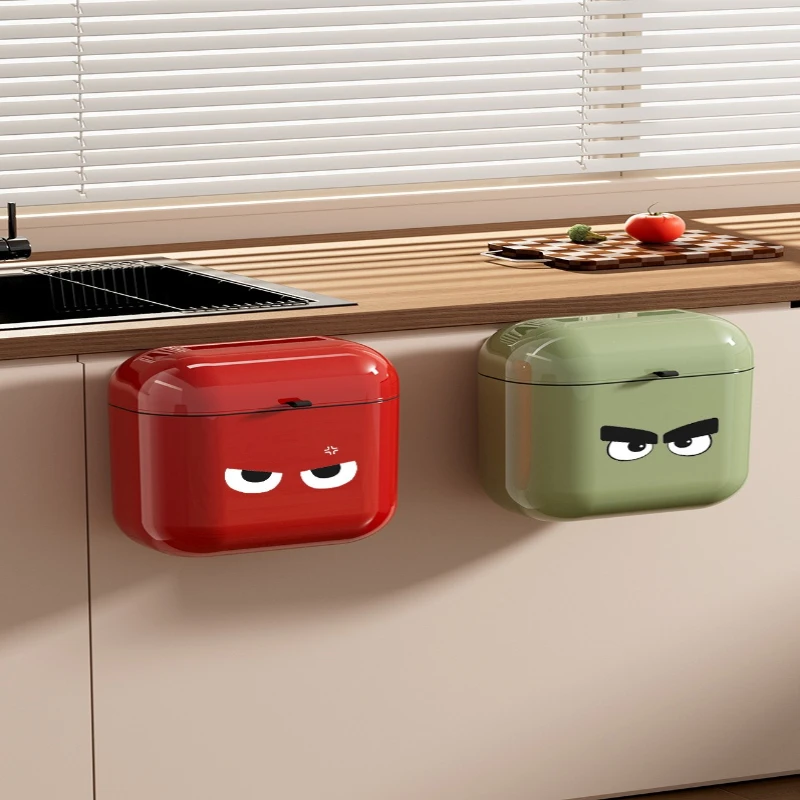 

High Appearance Waste Bins Large Capacity No Need Drilling Kitchen Bathroom Waste Bins Narrow Gap Wall-mounted Home Basurero JTW