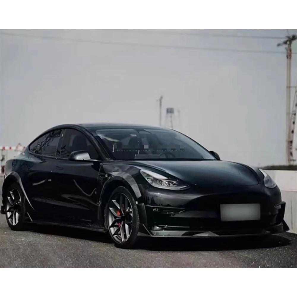 ABS Car Side Wide Wheel Eyebrows Body Kits Accessories for Tesla Model 3 2019+ Fender Eyebrows Mudguard