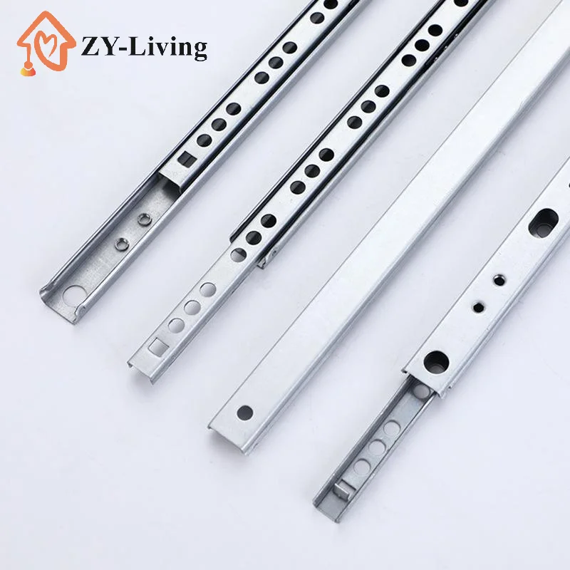 2Set Smooth Glide Bearing Drawer Slides 17mm Wide Two Way Slide Drawer Glides 8