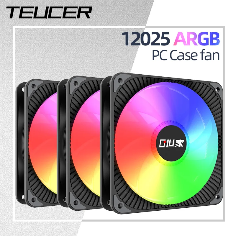 Teucer ARGB 120 мм вентилятор корпуса компьютера низкий уровень шума 800-1800 об/мин 4-контактный интерфейс питания подшипник...