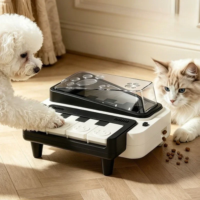 Pet Piano Snack Dispenser Bouncing Interactive Music Feeder Intellectual Stimulation Function Small Dog Fun Snack Dispenser