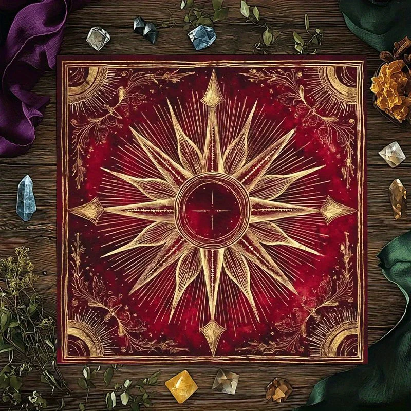 Mystic Tarot Tablecloth Mat Spiritual Divination Reading Cloth Wicca Occult Altar Decoration Cosmic Magic Mystic Tarot Card Spre