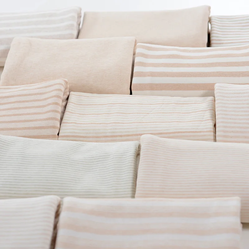 Natural Organic Colored Cotton Knitted Fabrics, DIY Clothes, Bedding, Good Moisture Absorption, 170cm x 50cm