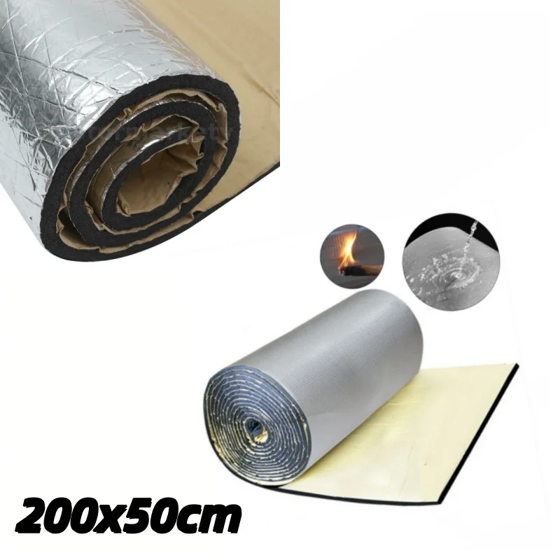 

Sound Deadening Mat 200x50cm Car Van Firewall Heat Shield Thermal Insulation Proofing 5mm Motorhome Sound Heat Foam Waterproof