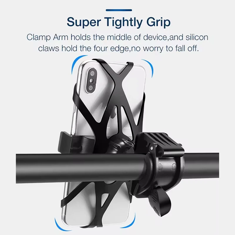 Bike Phone Holder Upgrade Motorcycle Handlebar Cell Phone Mount Clamp Anti Slide Handle GPS Bicycle