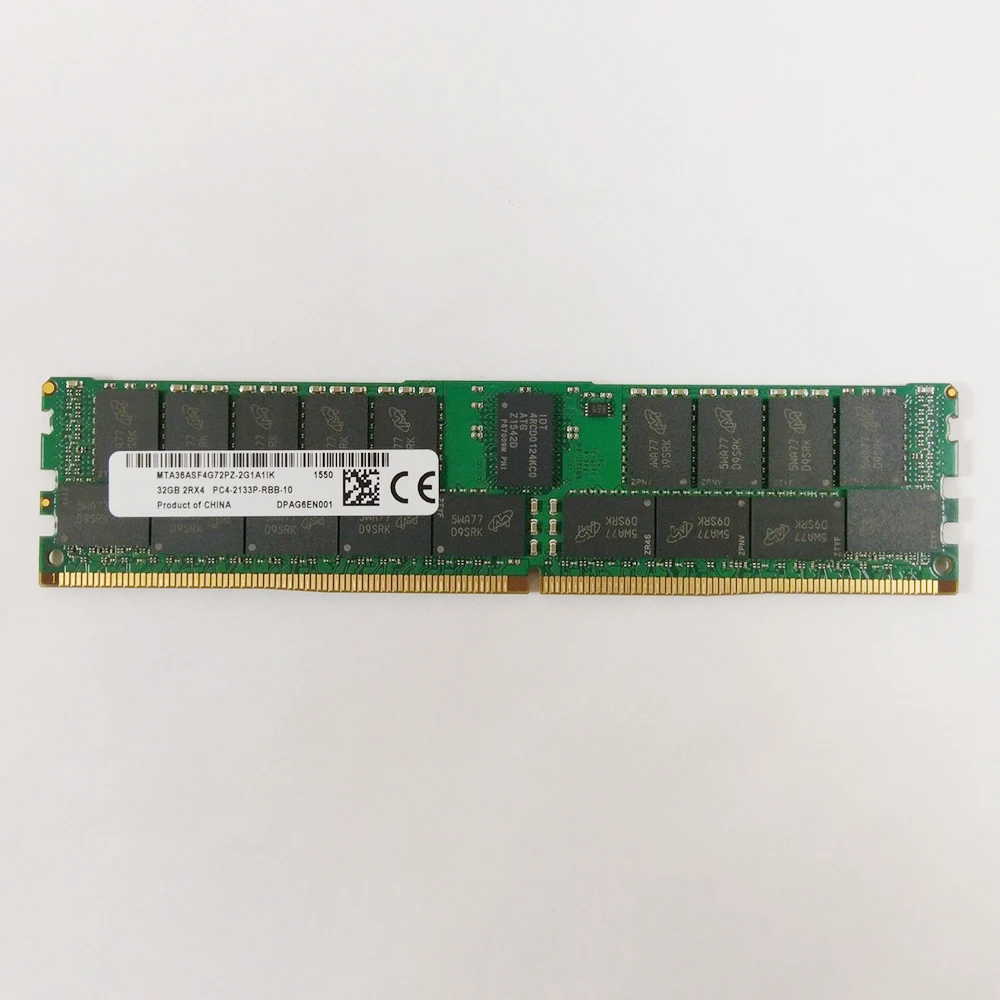 1Pcs For MT RAM 32GB 32G 2RX4 PC4-2133P DDR4 2133 ECC REG Server Memory MTA36ASF4G72PZ-2G1A1