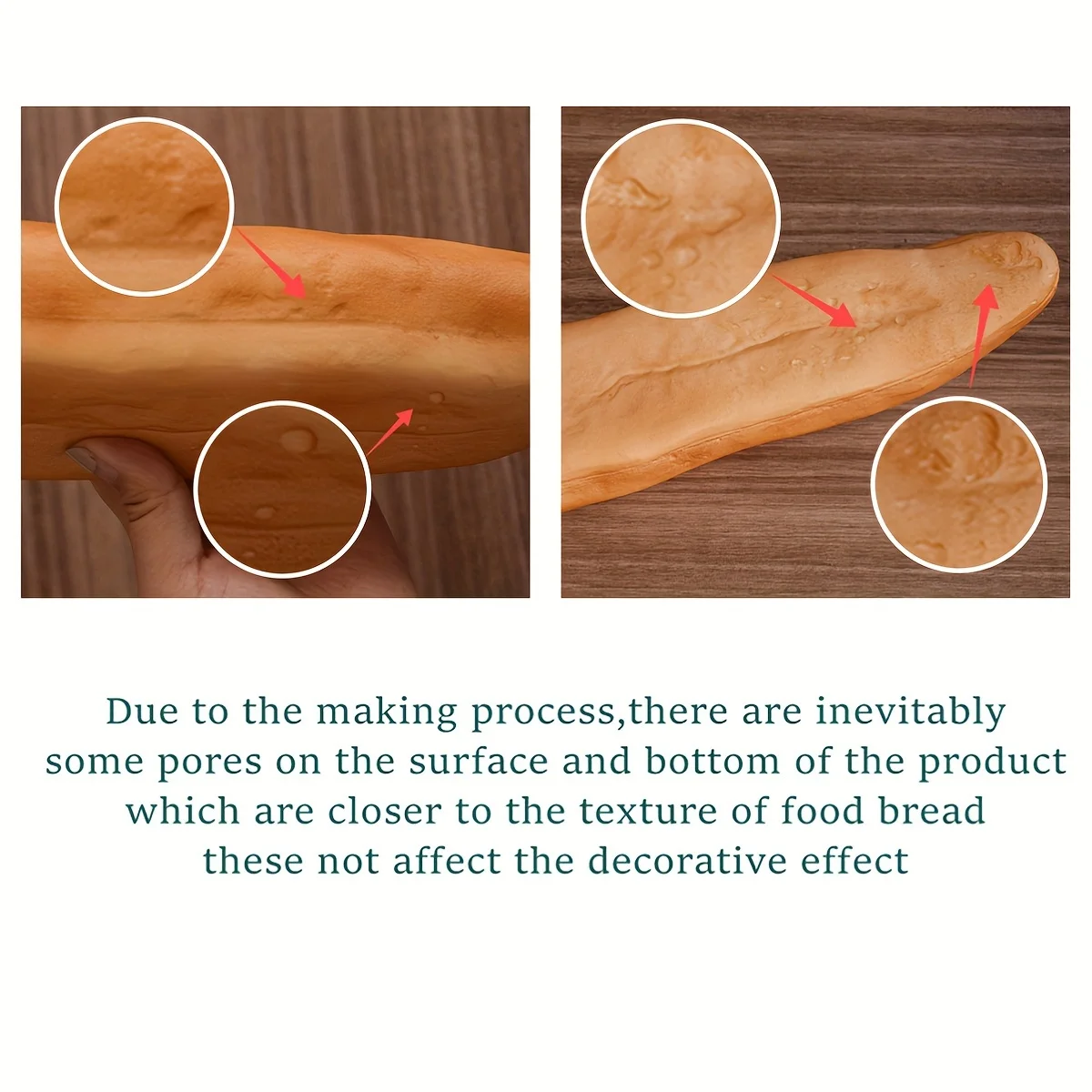 Gefälschte Baguette-Brot-Requisite, realistisches französisches Laib-Modell aus PU für die Heim- und Küchendekoration, Fotografie-Hintergrund, Party-Dekoration – Detail 4