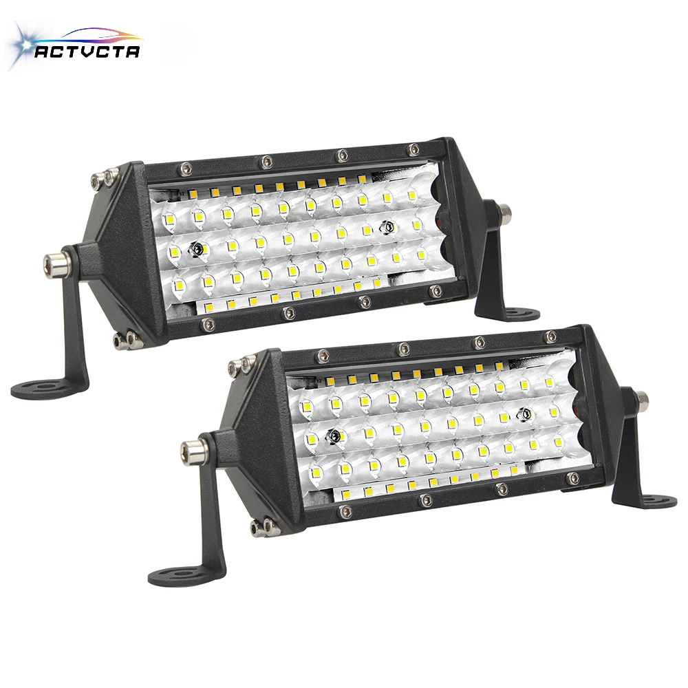 ACTVTCA  8 Inch Three Side Light LED Work Light 200W Wide Pressure 9-30V 20000LM 6000K Suitable for Trucks, Off-road Vehicles