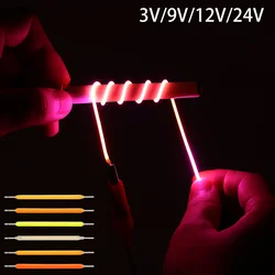 2mm Flexible LED filament 3V/12V/24V For DIY Edison Bulb 1200mm 600mm 30mm Purple Pink Blue Red Warm White