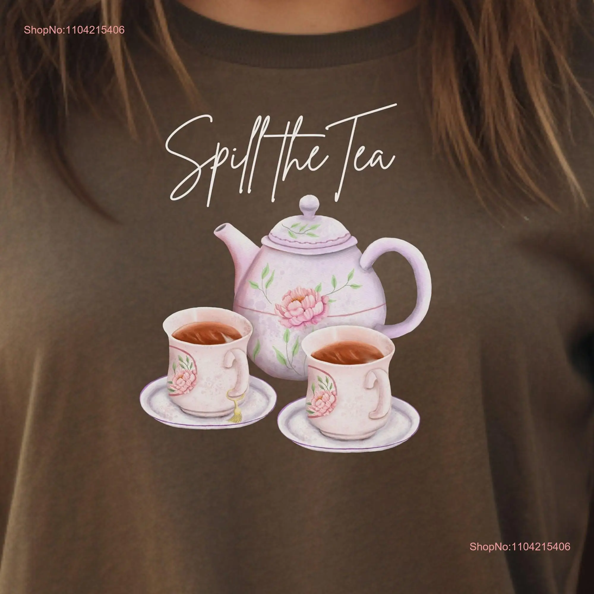 Spill the Tea Regency Era style T Shirt Gossip party Teacups and kettle tee gift for friend time long or short sleeves