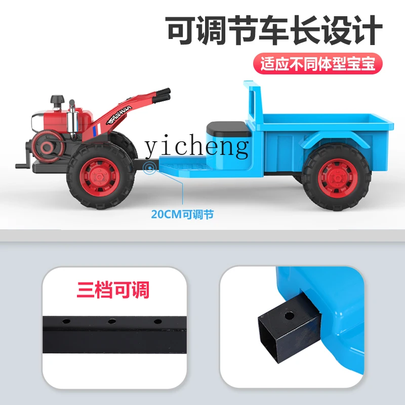 XL Walking Tractor Electric Toy Car Can Sit Four-Wheel Simulation Children Oversized with Bucket