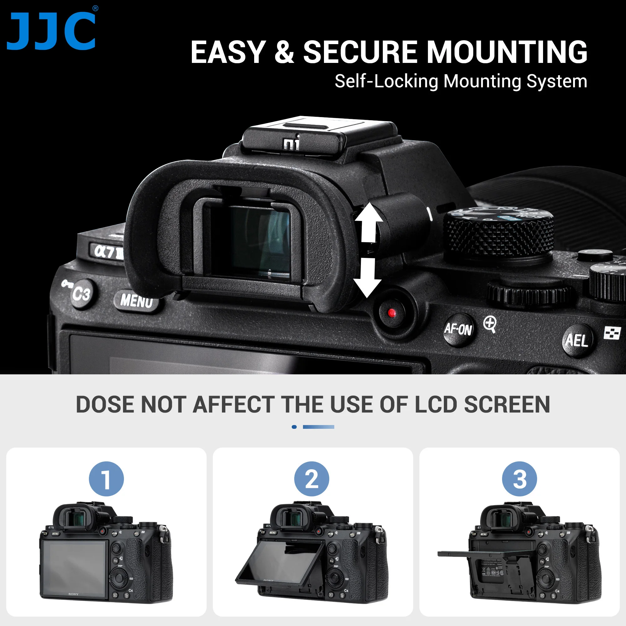 JJC FDA-EP18 Soft Eyecup Eyepiece Viewfinder Eye Cup for Sony A7III A7II A7 A7RIV A7RIII A7RII A7R A7SII A7S A9 A58 A99II