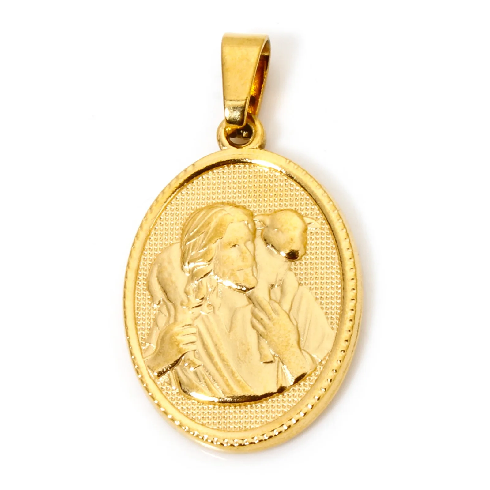 2 stücke Religiöse Edelstahl Charme Gold Farbe Jungfrau Maria Muster Anhänger DIY Halskette Für Frauen Männer Partei Schmuck Erkenntnisse – Detail 7