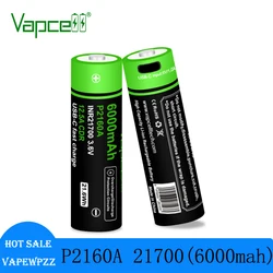 Original Vapcell P2160A INR21700 6000mah High Capacity Lithium Battery 12.5A Rechargeable 21700 USB-C for Flashlight Batteries