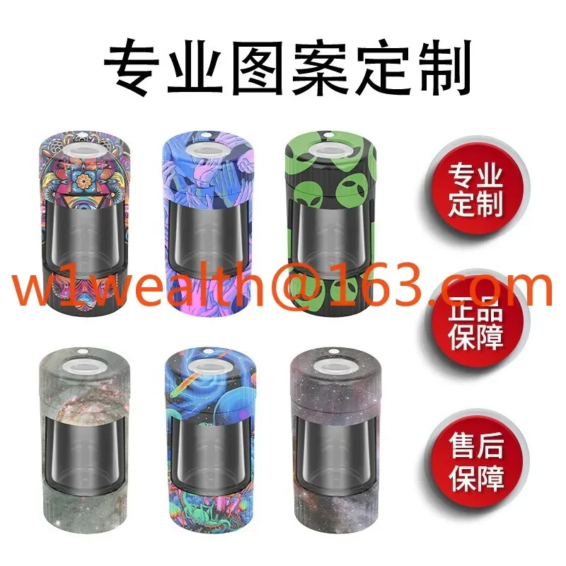 Cigarette set Multifunctional with cigarette grinder with light Rechargeable 110m l grass storage sealed can bucket set