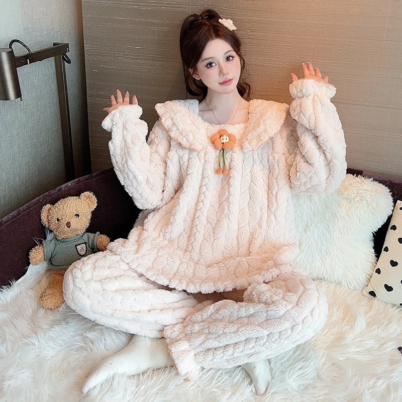 

Pajama Sets Y2K Women Japanese Pure Adorable Ultra-Thin Couple Fashion European Christmas Colorable Kawaii Flower Strawberry Ins