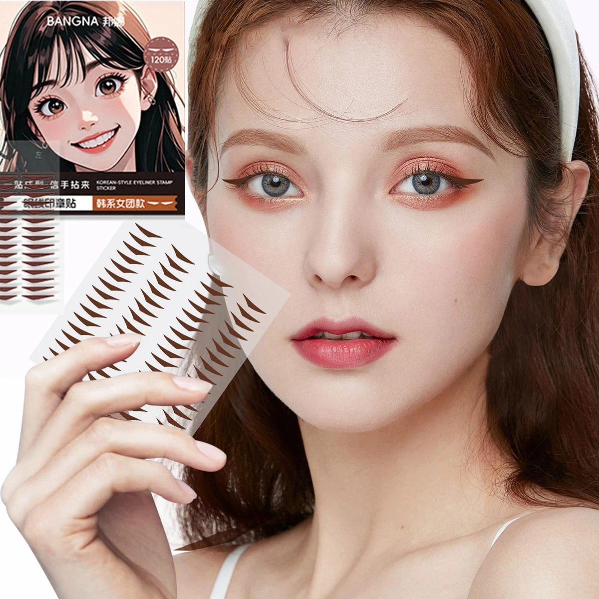 104Pcs/Box Eyeliner Stamp Patches Not Smudging Eyeliner Stickers,Adhesive Instant Cat Eyeliner Stamp Decal For Daily Dance Party