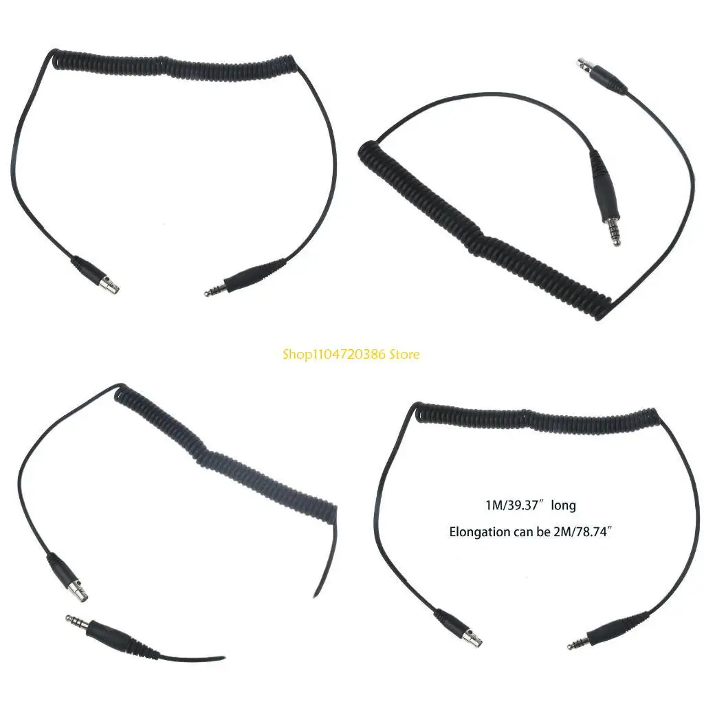 

K0EA Aviation Headset Aux Cable U174 Plug to Mini XLR5 Adapter 5-Pin XLR-5 Connector Extension Cord Easy to Use