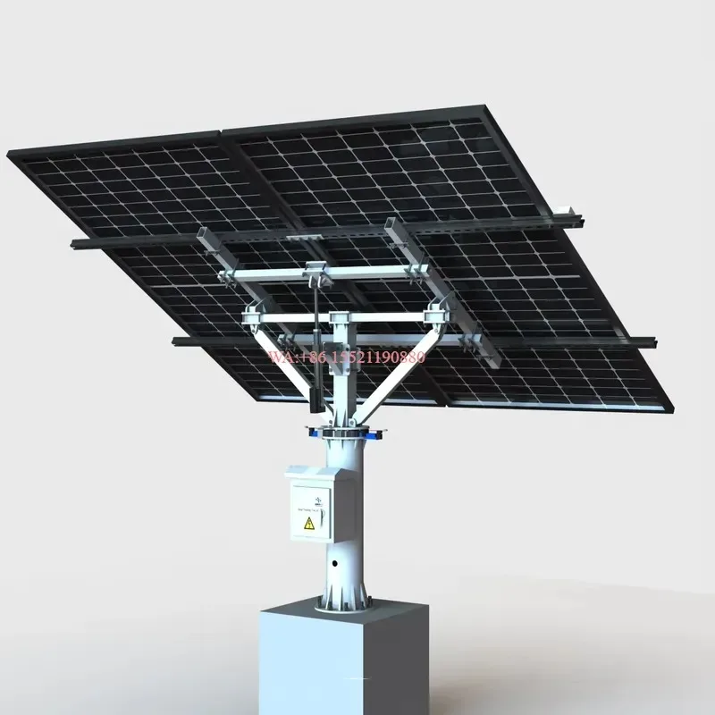 wmwmnu for BOFU Dual Axis Solar Tracking System for 2PV Auto Follow Sun Light Sensor Waterproof Geared Motor Ground Mounting