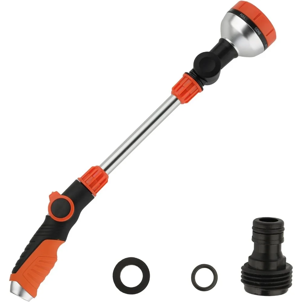 

17,5 садовая поливочная палочка | 8. распылительные узоры и переключатель с управлением на большие пальцы | 180 ° Вращающаяся длинная насадка | для растений, подвесная корзина