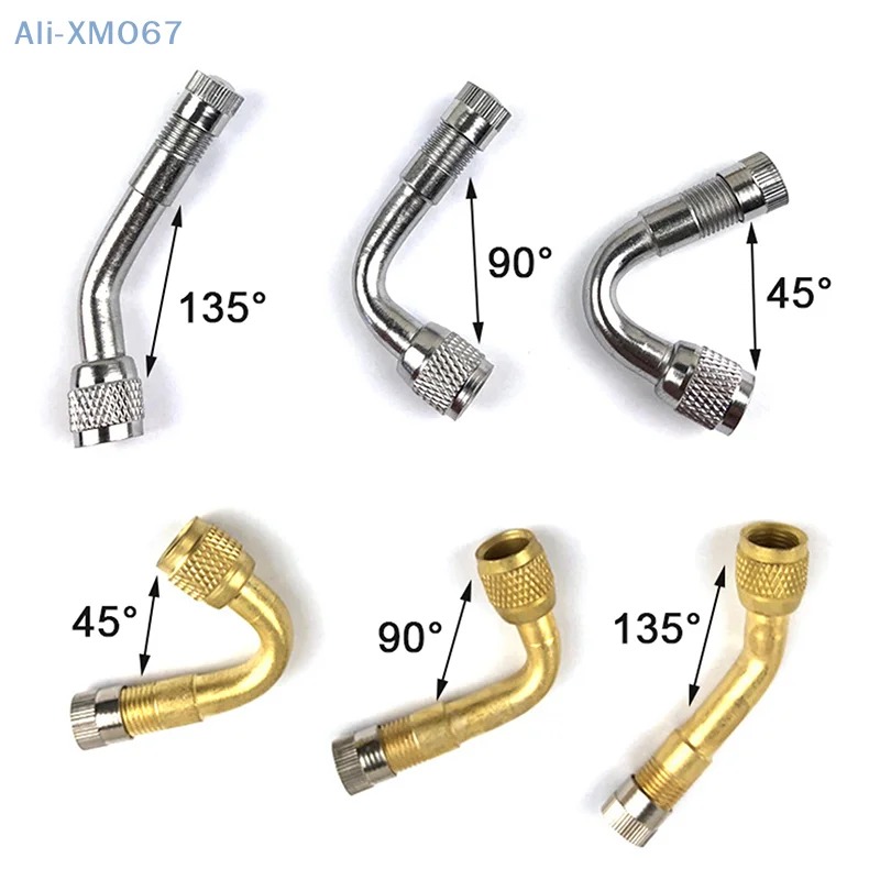 45 90 135 Degree brass Angle Bent Valve Adaptor Tyre Tube Valve Extension Adapter for Truck Car Moto Bike