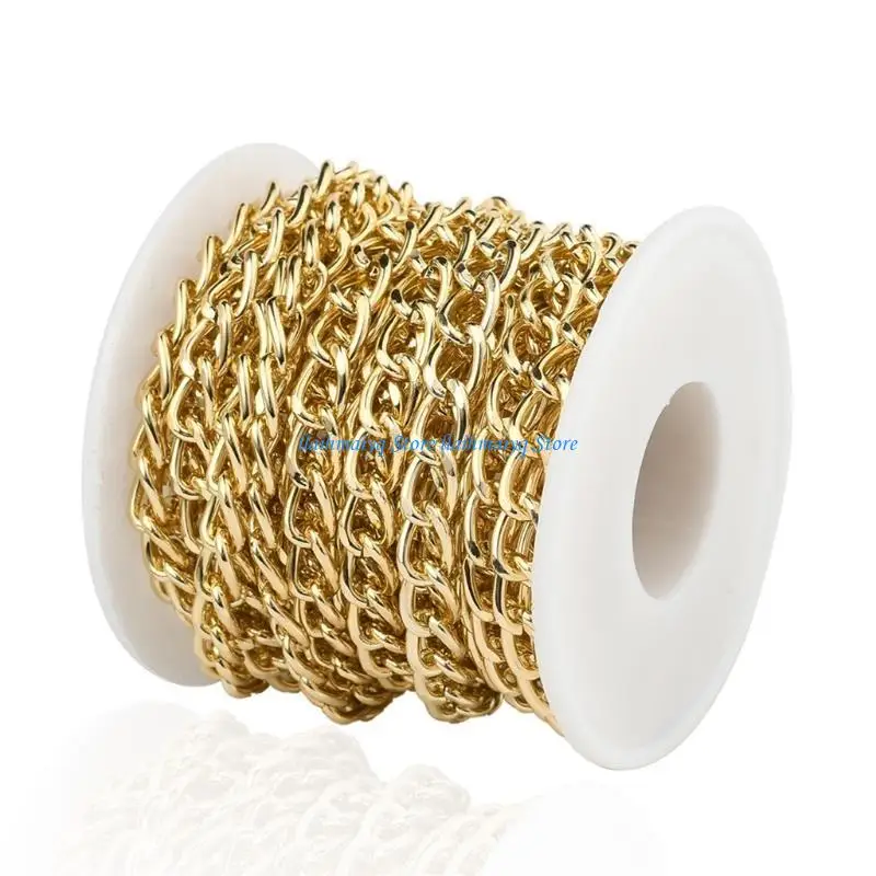 

573B 1Roll Twisted Cable Crucifix Necklace Finding Chain 5m Aluminum Twisted Curb