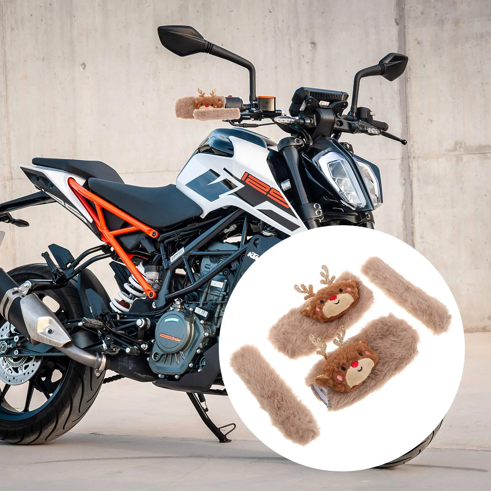 

1 Pair Soft Warm Handlebar Covers Cute Motorcycle Grip Sleeves Winter Cover for Electric Scooter Bike Comfortable Hand