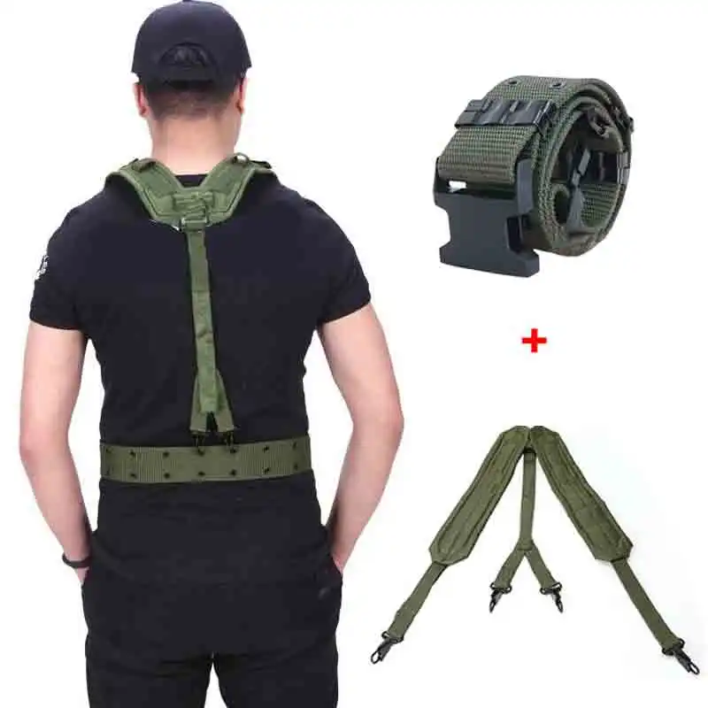 Outdoor Tactical Belt CS Army Fans Combat Belts Military Hunting Accessorios Y Belt Girdle Shoulder Chest Strap Tactico Militar