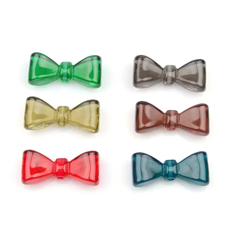 5 Pieces  17 * 38mm Large Bow  Transparent Acrylic Beads  DIY Makes Hair Accessories, Necklaces, Bracelets, Clothing Materials