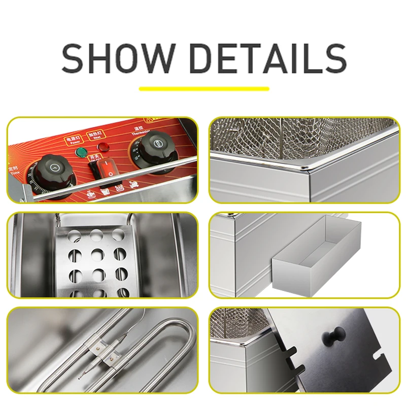 ماكينة بطاطس مقلية من الفولاذ المقاوم للصدأ 2 خزان 2 سلة مقلاة رقائق البطاطس التجارية الكهربائية/الغاز المقلاة العميقة