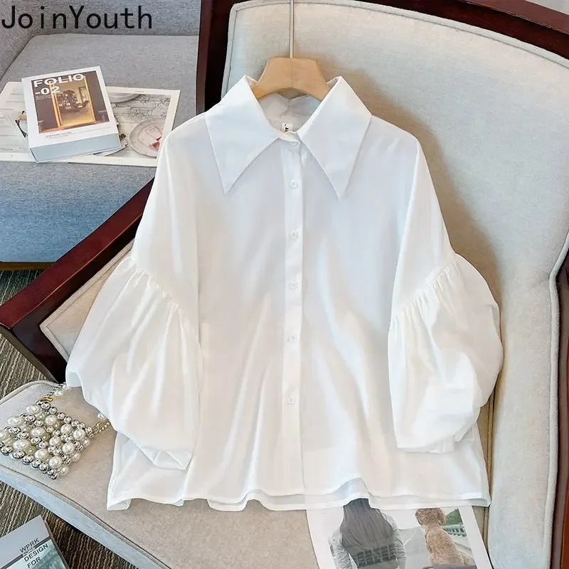 Blouse Women 2023 Blusas Mujer De Moda Chiffon Loose White Shirts Fashion Summer Short Sleeve Blouses Vintage Korean Tops 27o997