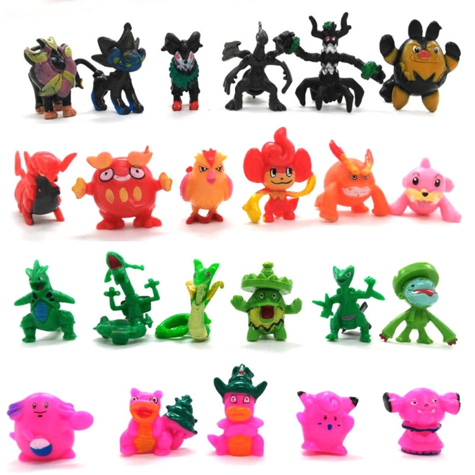 متوفر 24-144 قطعة بوكيمون نمط مختلف أنيمي الشكل بيكاتشو صغير 2-3 سنتيمتر مع صندوق عمل نموذج لا تكرار لعبة عيد الميلاد Gif