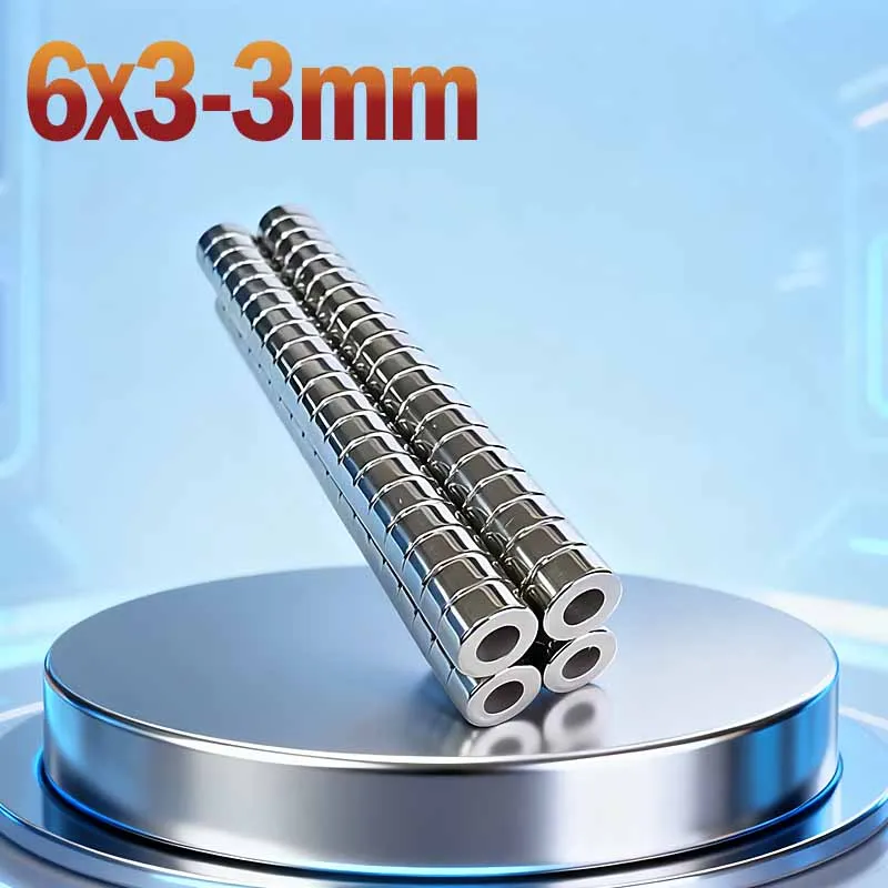 Hole 6x3-3mm Magnet Round Shape Accessory Office Fridge Craft Diy Garage Tool Whiteboard Refrigerator 6*3-3mm 20-500pcs