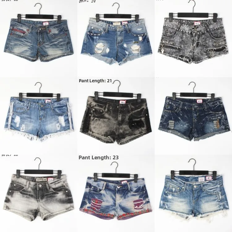 

Y2K Vintage Low Waist Tie Dye Denim orts Millennium Student Streetwear Retro Subculture Light Blue l Waist Jeans orts