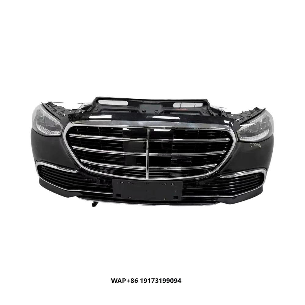

Used for S-Class W223 Auto Car Bodykit Nose Cut Front Bumper Lip with Headlights Bumper Replacement Option