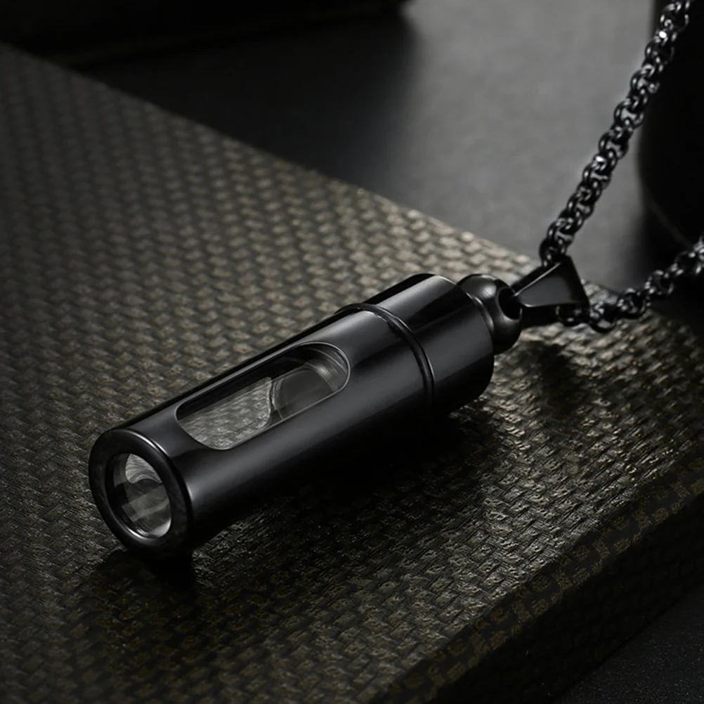 

1Pcs Stylish Perfume Bottle Pendant Necklace Fine Workmanship Aroma Holder for Special Occasions Unisex Jewelry Black