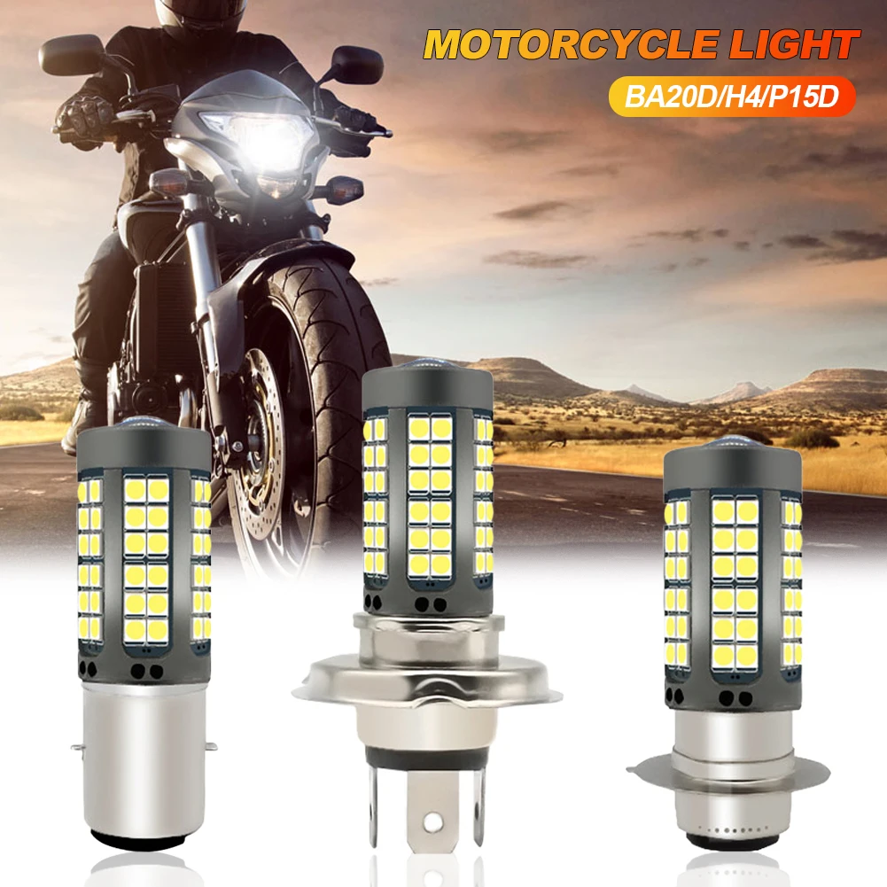 BA20D H4 P15D LED Motorcycle Headlight Bulbs with 3030 Chips 20000LM 25W Hi Lo Lamp Motorbike Headlight DRL Bright Plug and Play