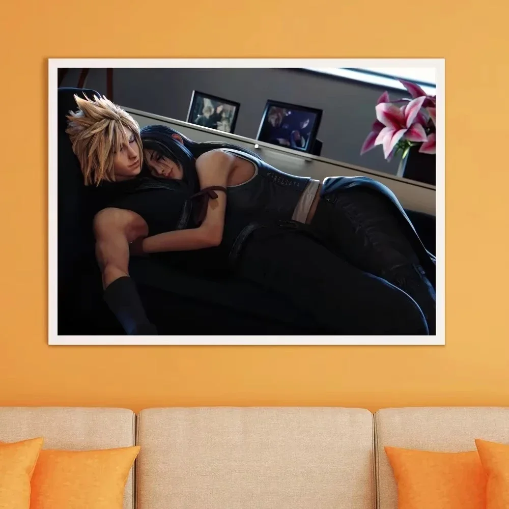 ملصقات مطبوعة لغرفة النوم ، لوحة جدارية ، غرفة معيشة ، بار ومطعم ، F-Final F-Fantasy FF7 #3