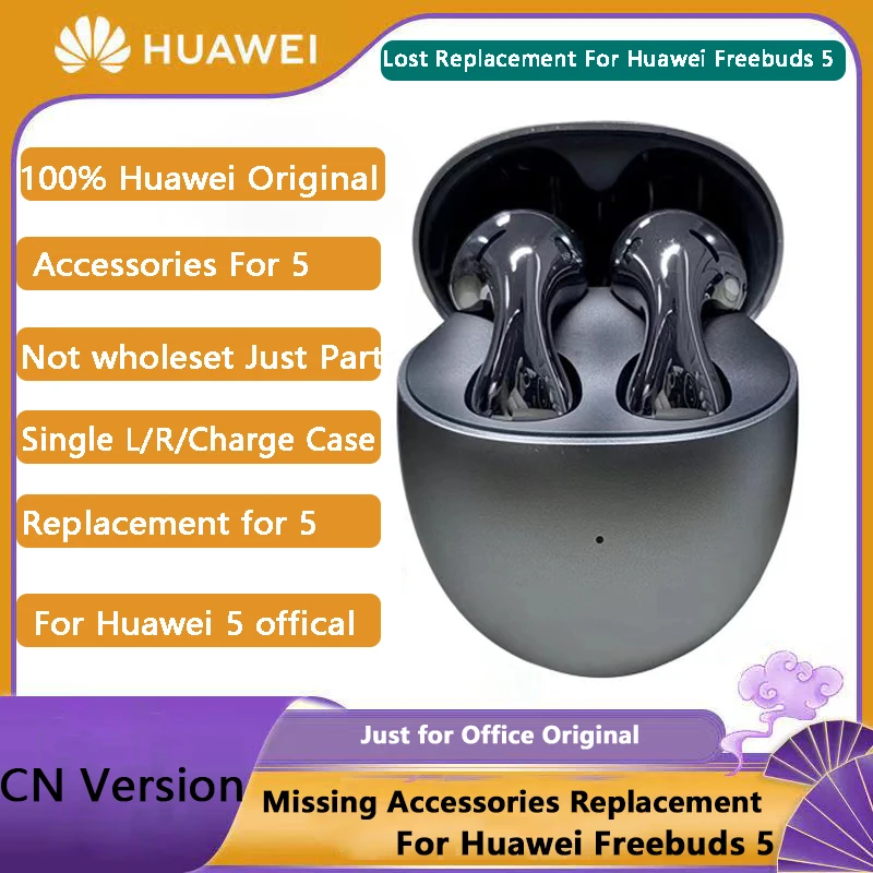 Original Part Replacement For Huawei Freebuds 5 Bluetooth Earphone Single Left Right Side Or Charge Case Part Accessories