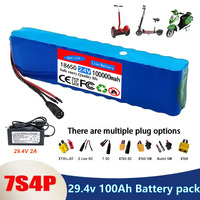 Batterie lithium-ion aste, 24V, 7S4P, 18650, 100Ah, 29.4V pour 24.com, chargeur 29.4V