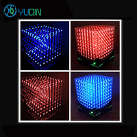 DIY 3D8 LED Cube Kit 8x8x8 with Music Spectrum Electronic Soldering Project for 51 Microcontroller Electronic Components