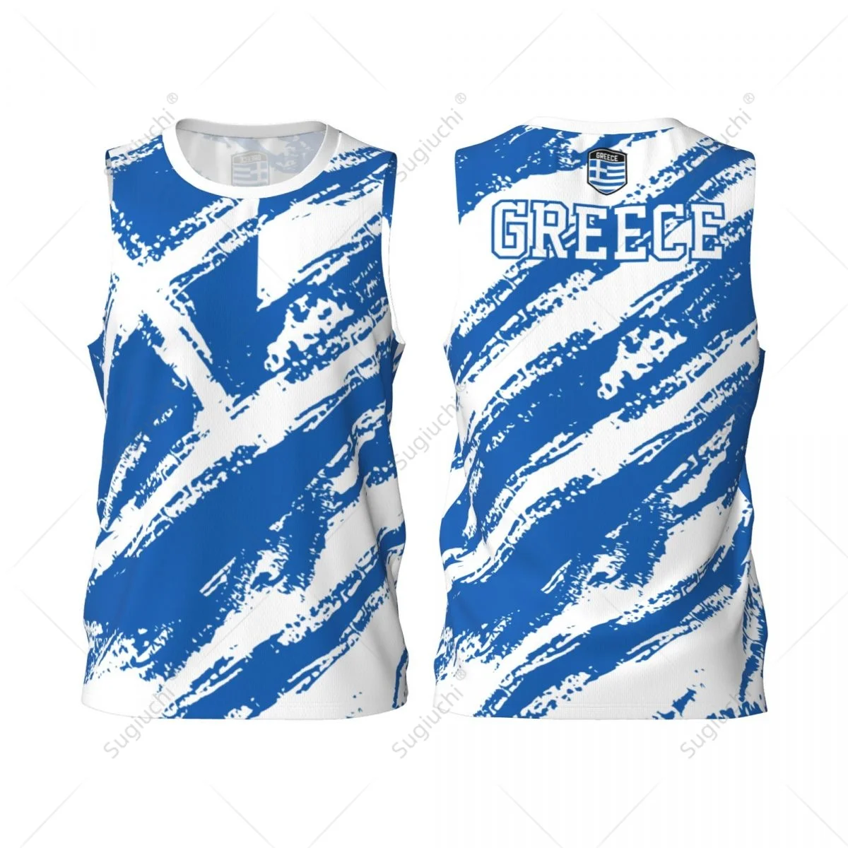 Men Basketball Sports Greece Flag Running Fitness Multifunction Jersey Sleeveless shirt Custom Name Nunber Exclusive