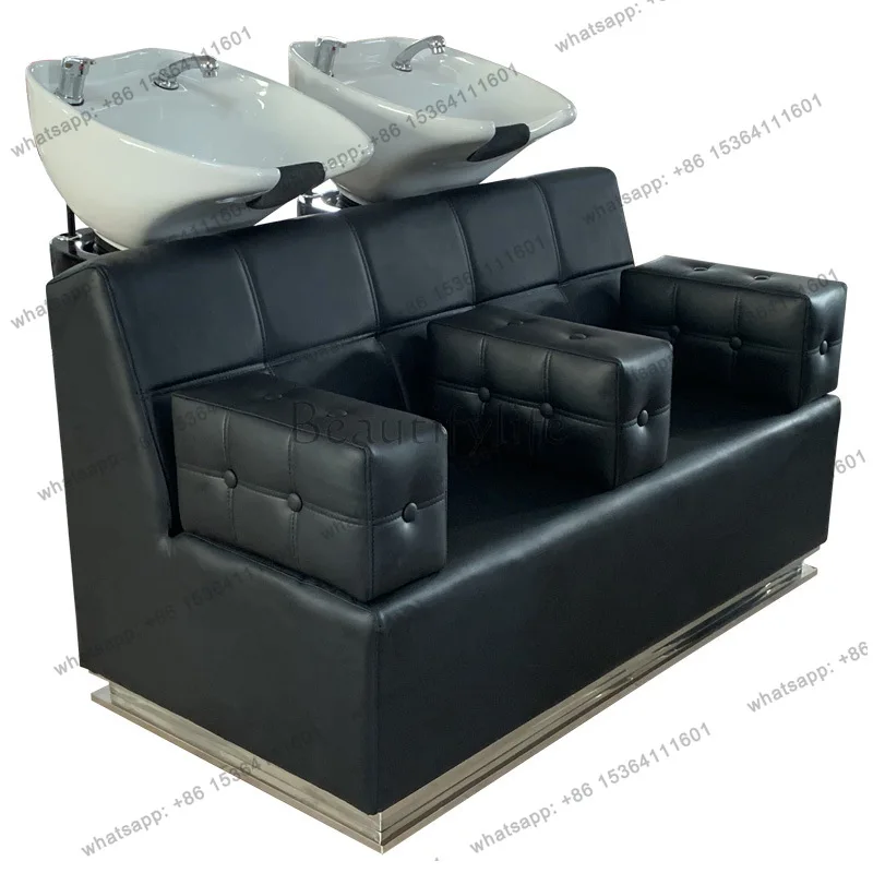Factory Direct Sales Hairdresser Shampoo Bed Semi-Reclining Hairdresser Ceramic Combination Hair Salon Special